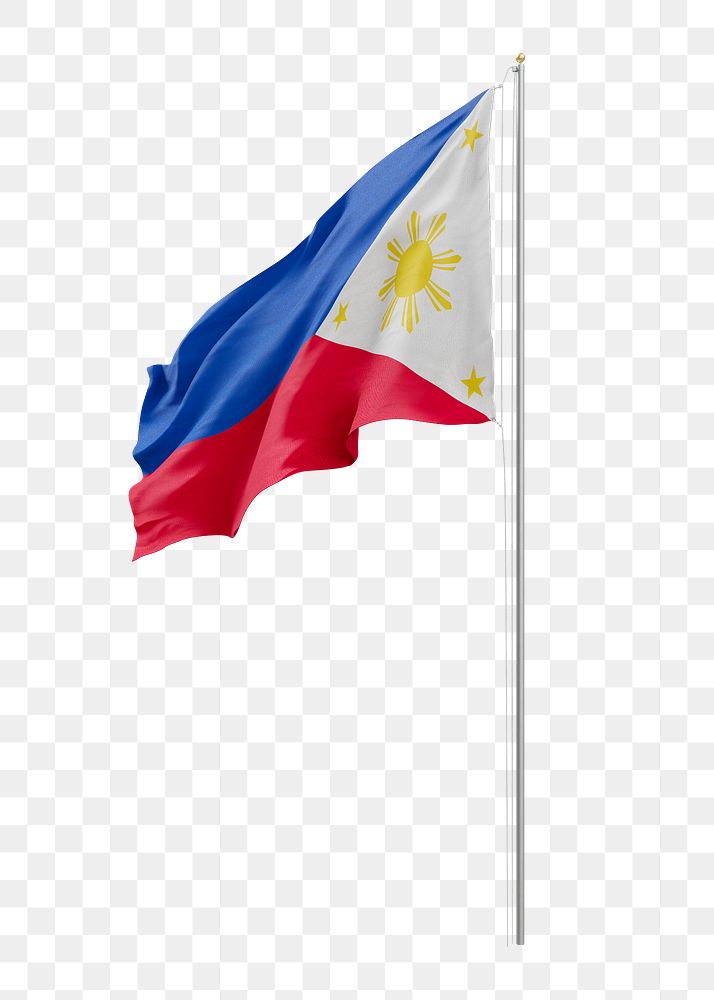 Png flag of the Philippines collage element, transparent background