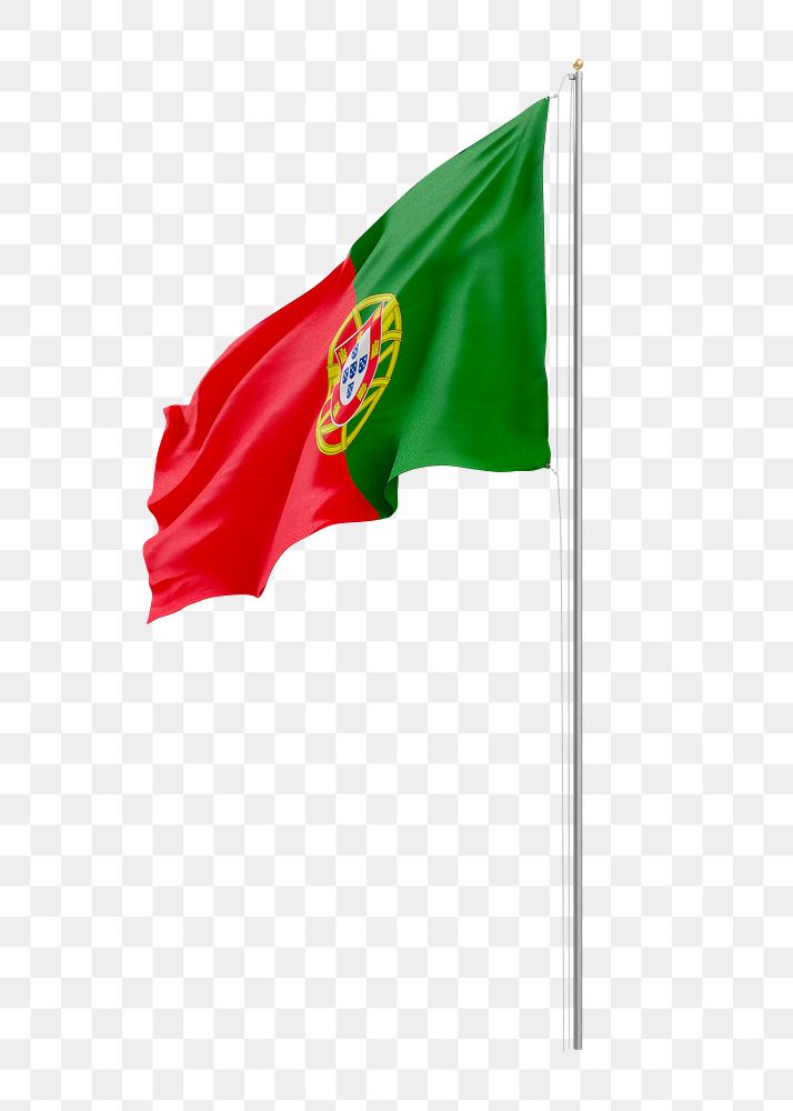 Png flag of Portugal collage element, transparent background