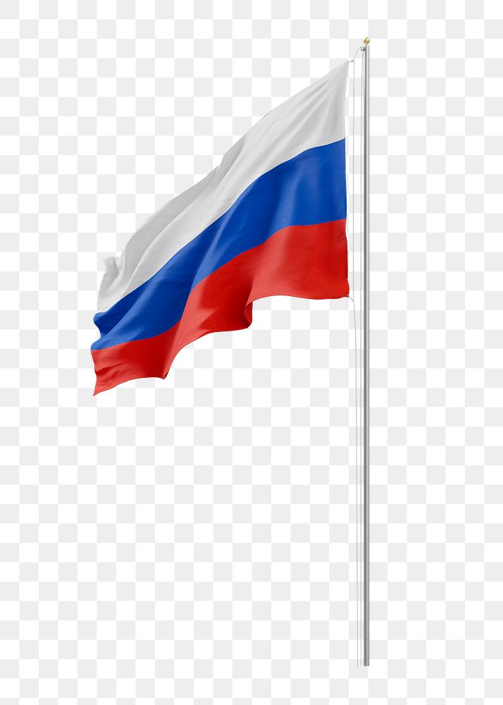 Png flag of Russia collage element, transparent background