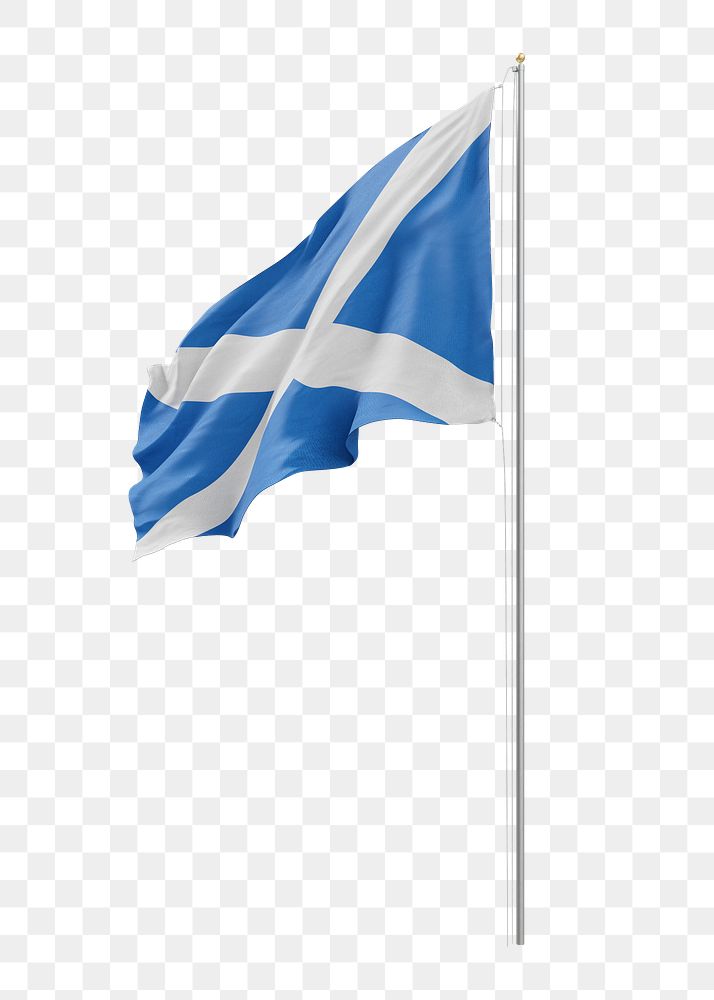 Png flag of Scotland collage element, transparent background