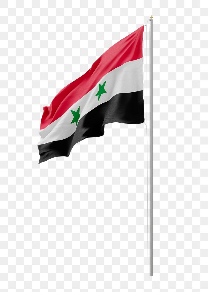 Png flag of Syria collage element, transparent background