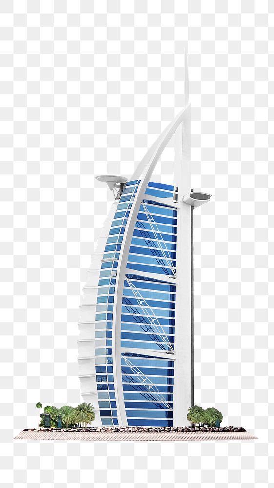 Png UAE Burj Al Arab building, transparent background