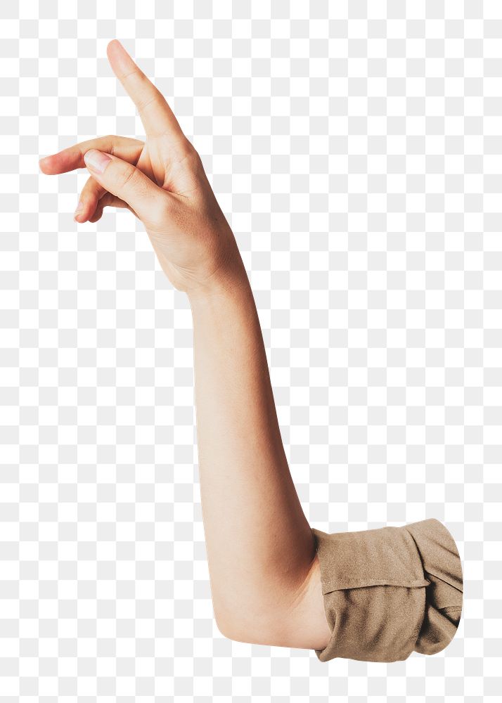 Woman pointing png image, transparent background