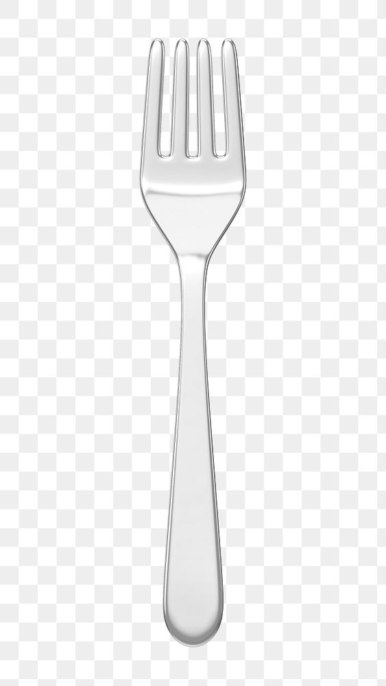 PNG 3D fork cutlery, element illustration, transparent background
