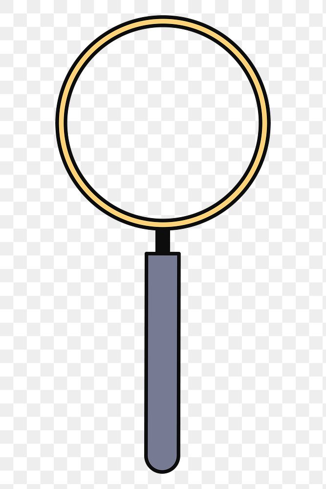 PNG Magnifying glass, flat object illustration, transparent background