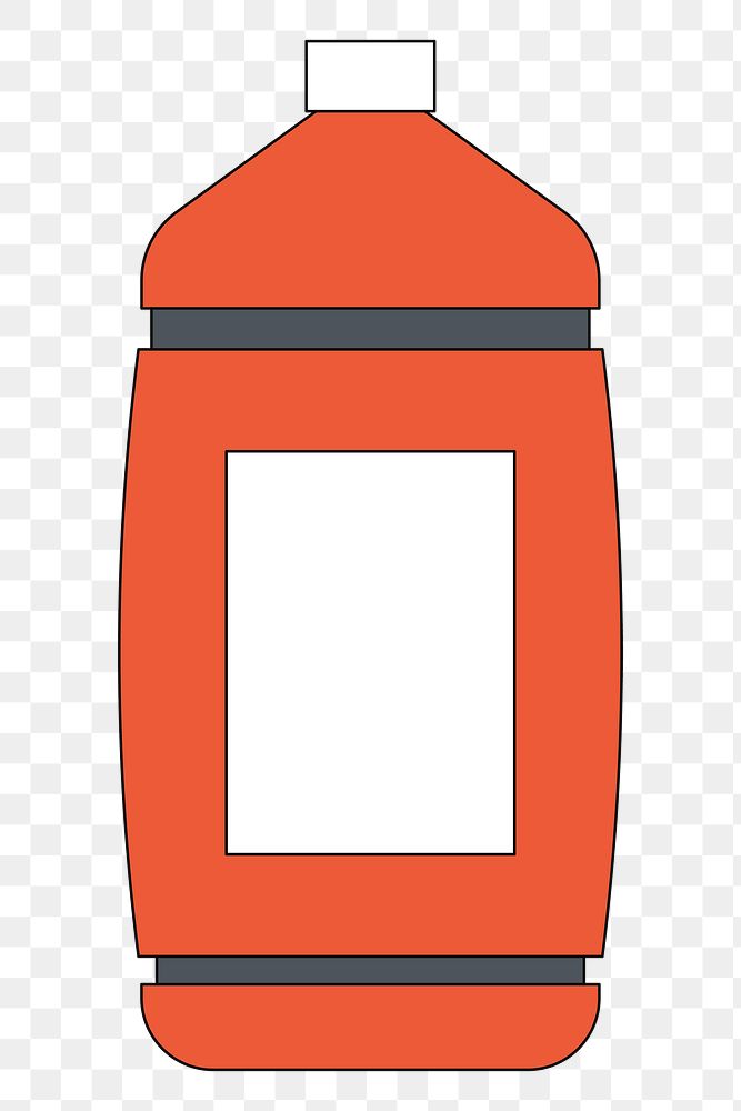 Png orange cleaning bottle illustration, transparent background