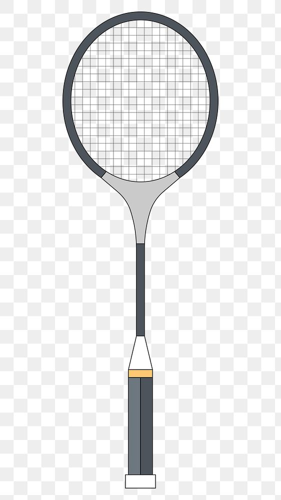 Png badminton racket equipment illustration, transparent background