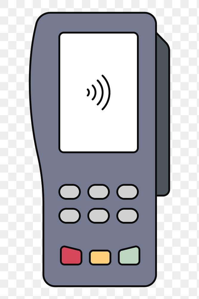 PNG Credit card machine, flat finance illustration, transparent background