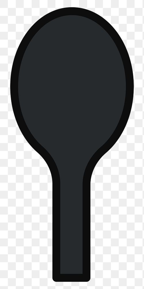PNG Black spoon, flat object illustration, transparent background