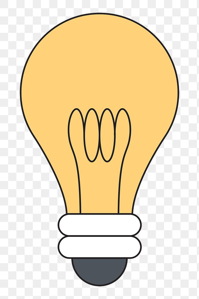 PNG Light bulb, flat object illustration, transparent background