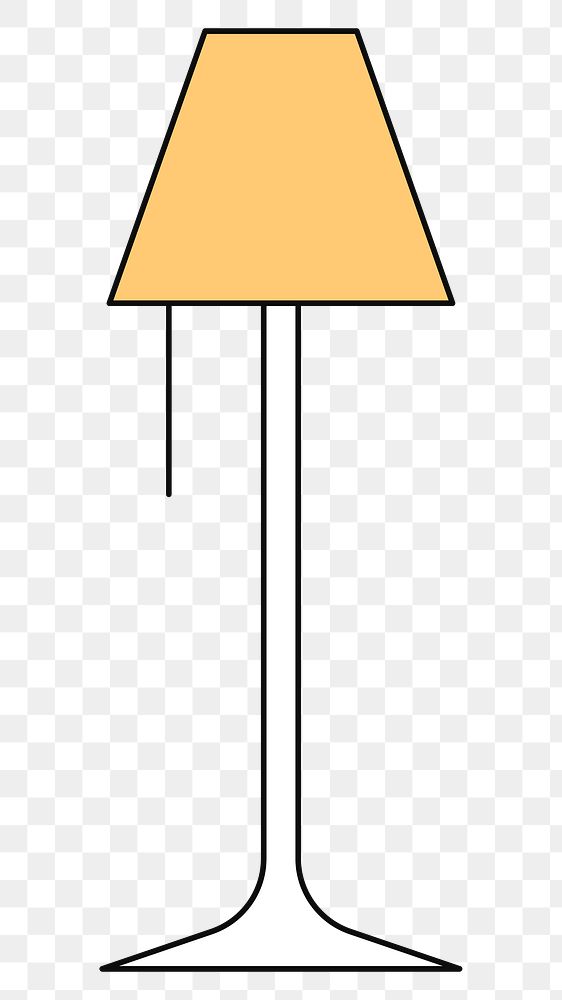 Png yellow floor lamp illustration, transparent background