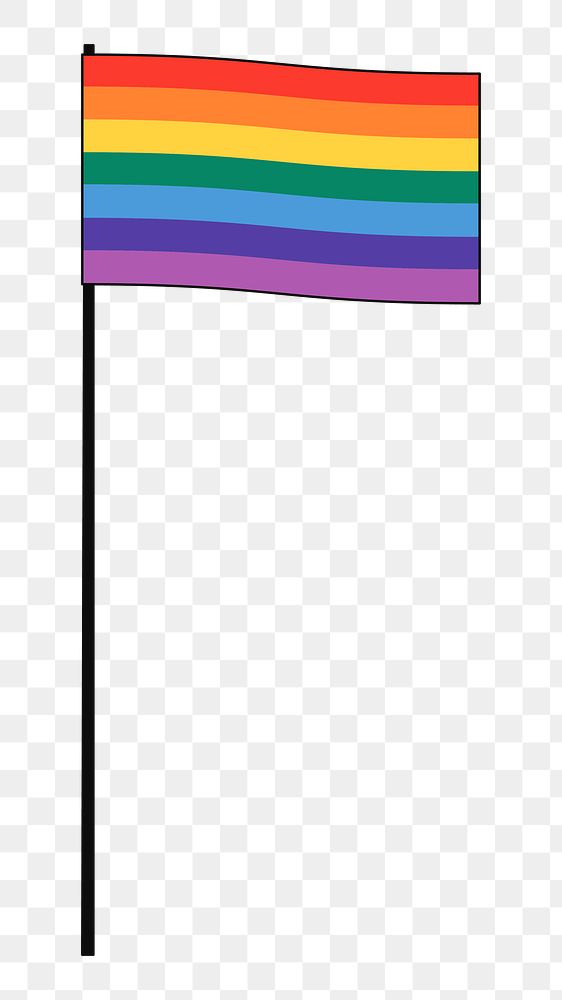 PNG Pride flag, LGBTQ flat illustration, transparent background