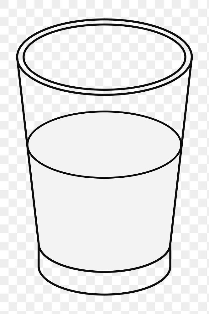 PNG Glass of milk, flat illustration, transparent background