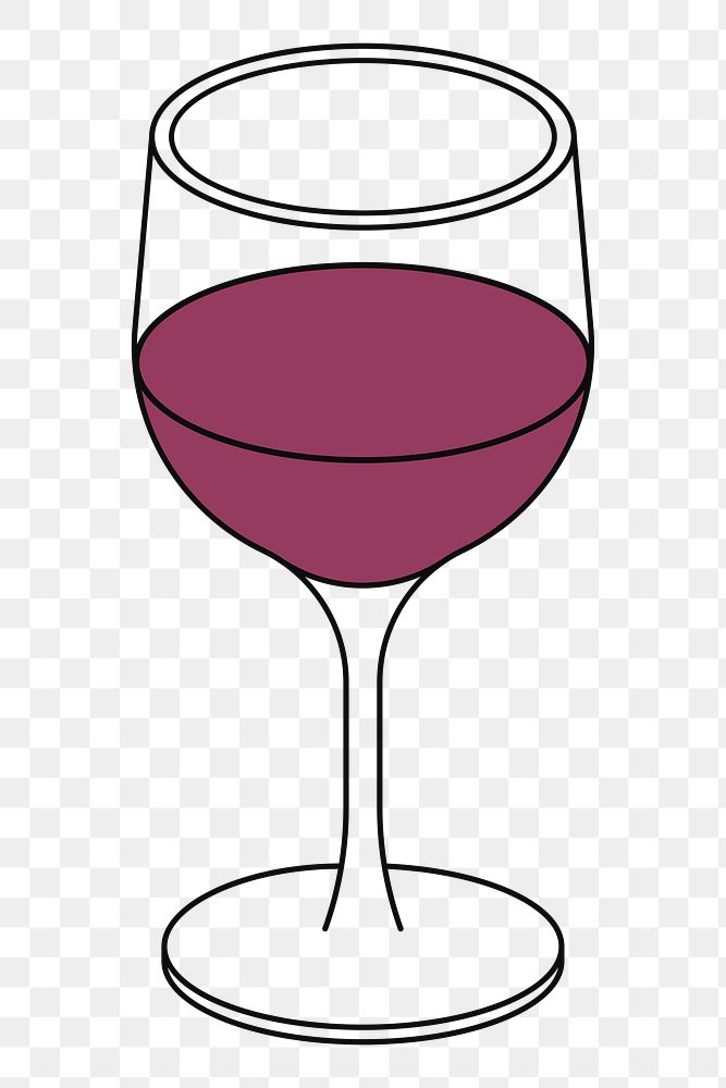 PNG Glass of red wine, flat illustration, transparent background