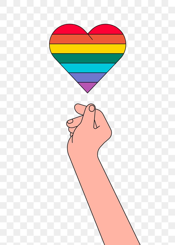 PNG Pride mini heart, LGBTQ flat illustration, transparent background