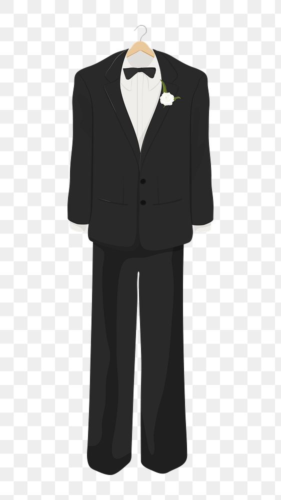 Wedding tuxedo png formal wear illustration, transparent background