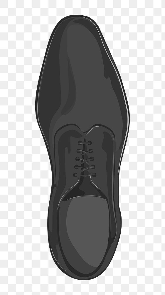 Black leather png shoes illustration, transparent background