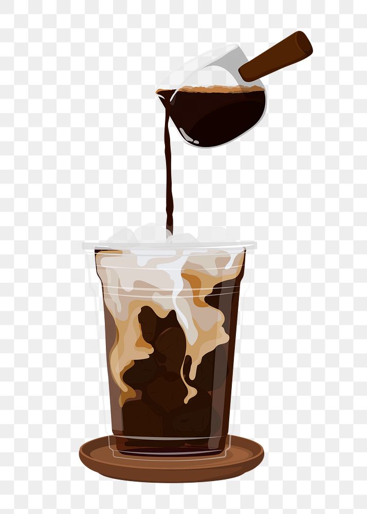 Pouring coffee png morning drink illustration, transparent background