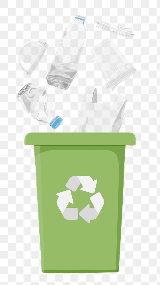 Plastic png recycle bin, transparent background