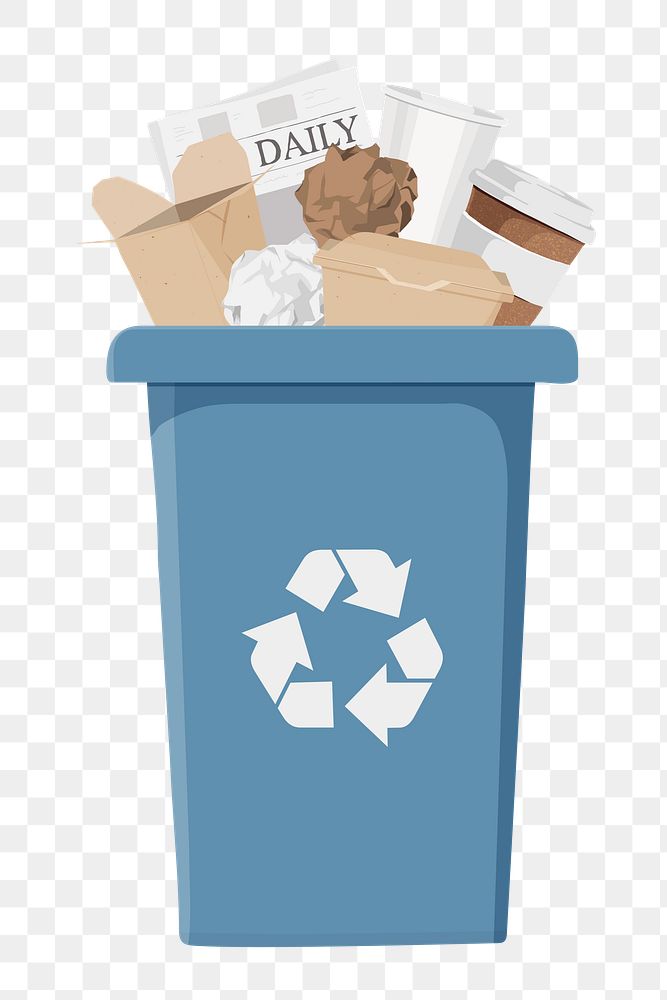 Paper png recycling bin,  transparent background