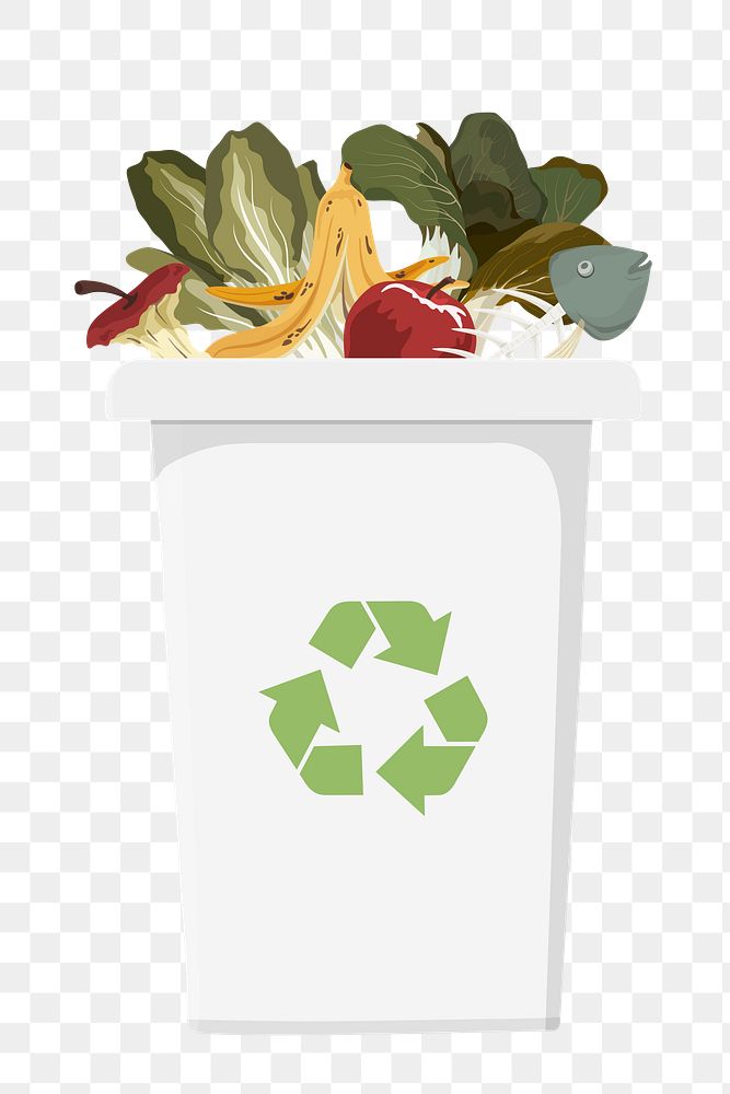 PNG food waste bin,  transparent background
