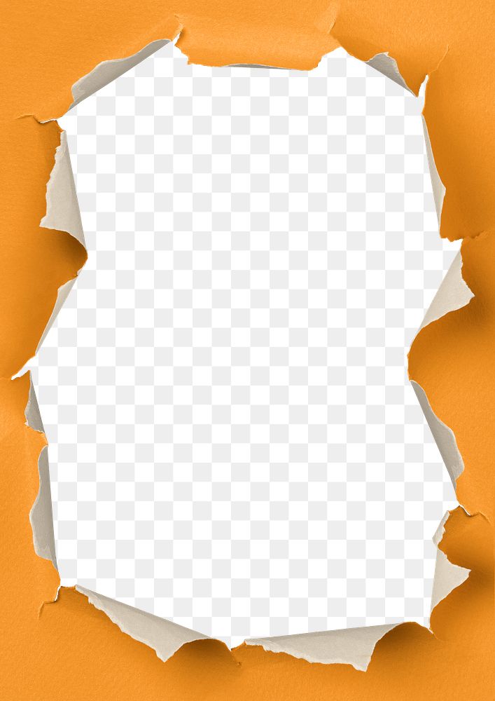 PNG ripped paper hole border, transparent background