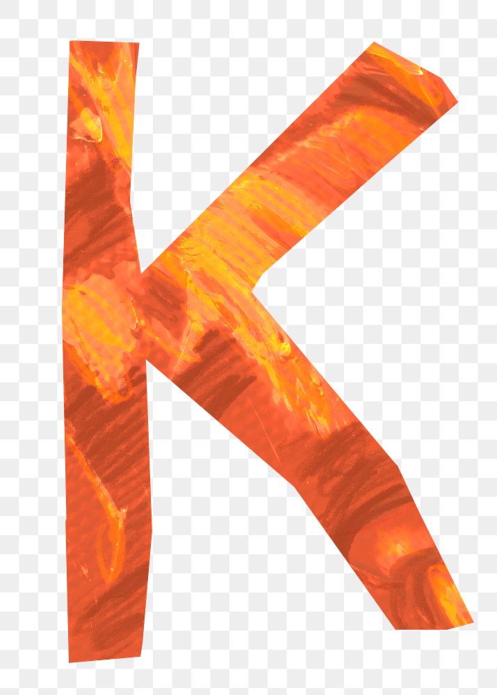 K letter png, paper English alphabet, transparent background