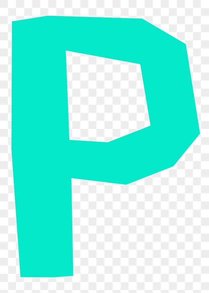 P letter png, paper English alphabet, transparent background