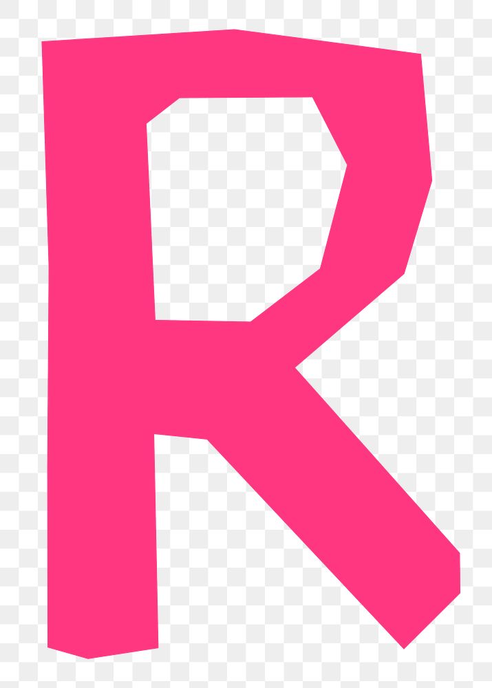 R letter png, paper English alphabet, transparent background