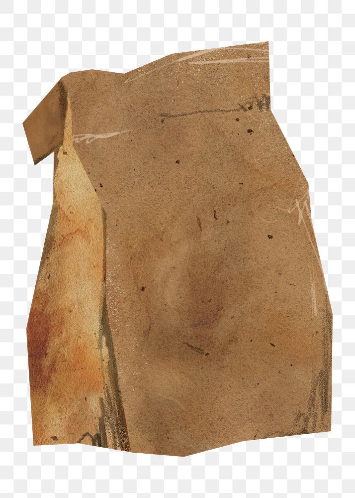 Paper food bag png, transparent background