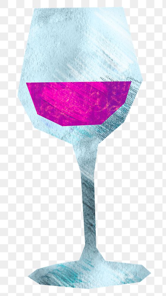 PNG Wine glass, drinks paper craft element, transparent background