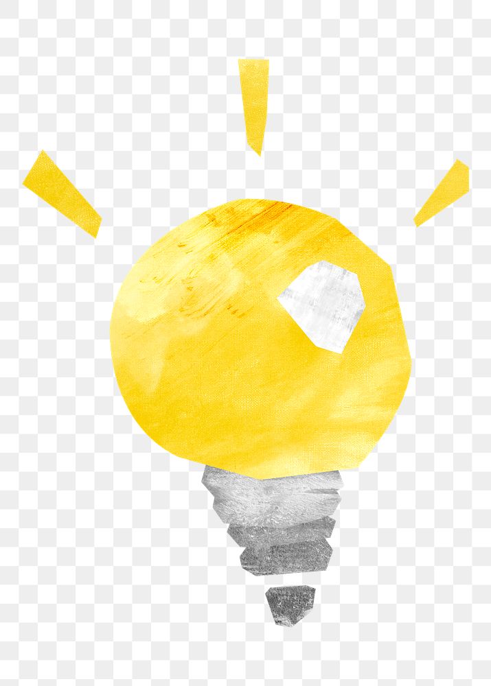 PNG Light bulb, creative idea paper craft element, transparent background