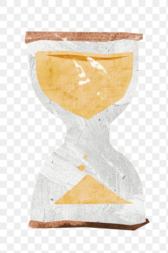 Hourglass, paper craft element, transparent background