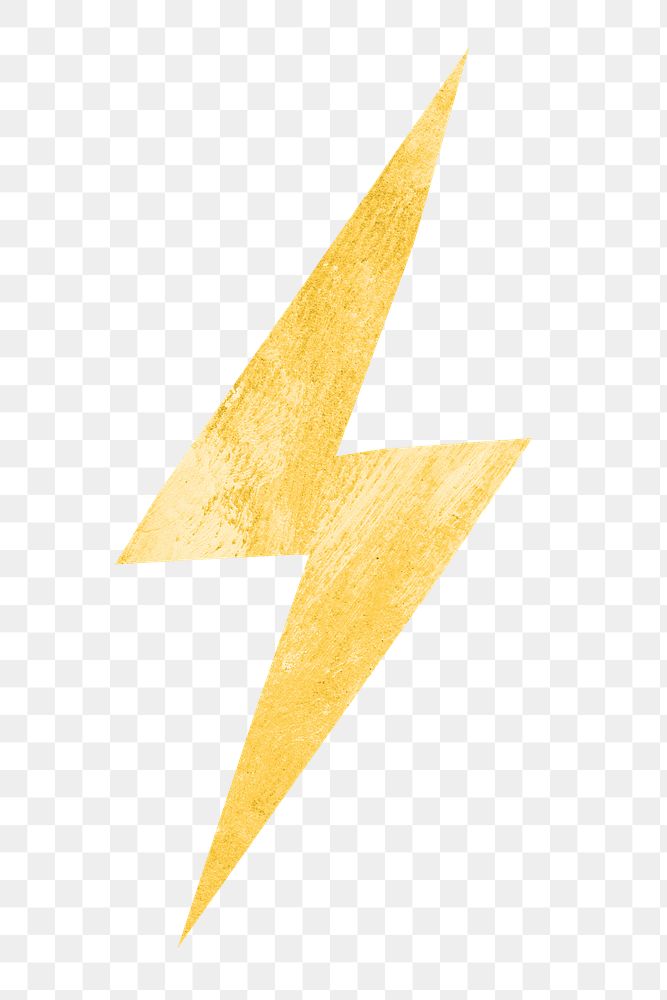 PNG Lightning bolt, paper craft element, transparent background