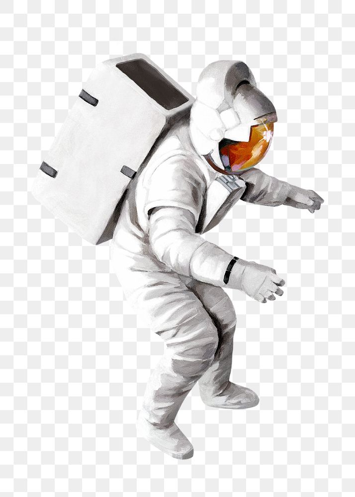 PNG Floating astronaut, spaceman illustration, transparent background