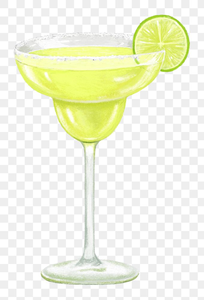 PNG Margarita cocktail, alcoholic drinks illustration, transparent background
