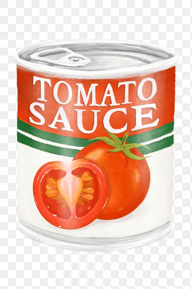 PNG Canned tomato sauce, food illustration, transparent background