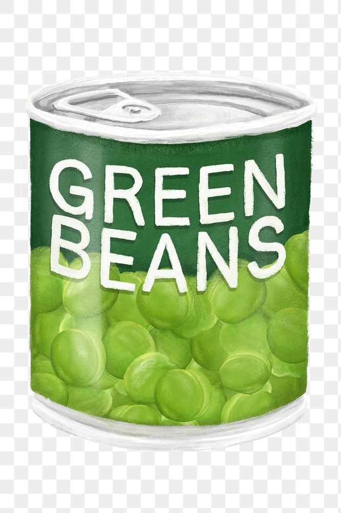 PNG Canned green beans, food illustration, transparent background