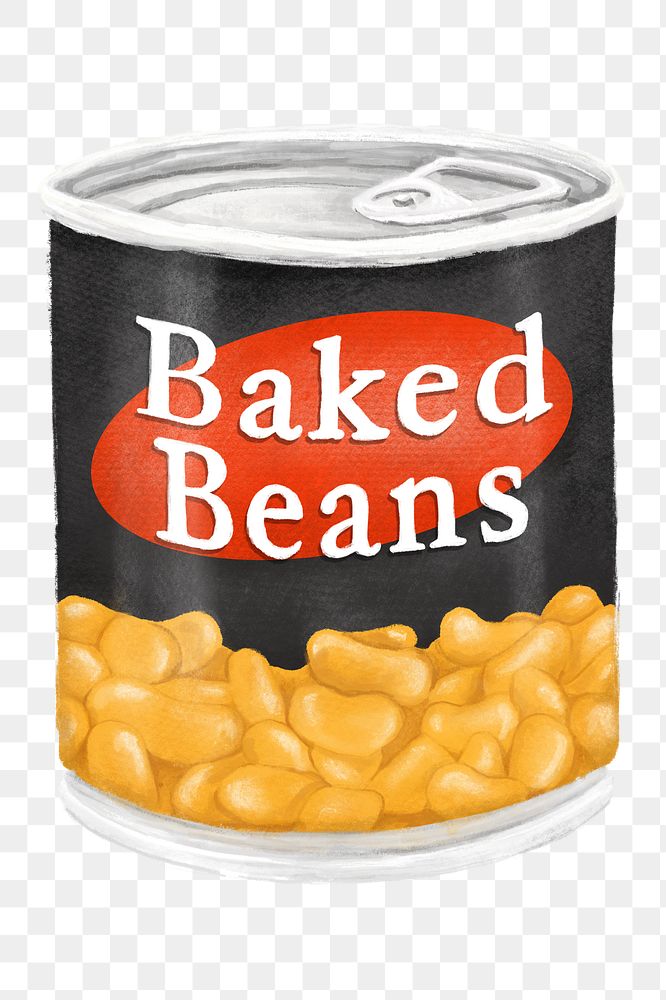 PNG Canned baked beans, food illustration, transparent background