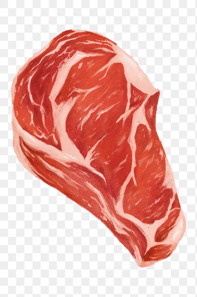 PNG Raw beef steak, butchery food illustration, transparent background