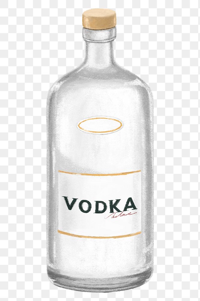 PNG Bottle of vodka, alcoholic drinks illustration, transparent background