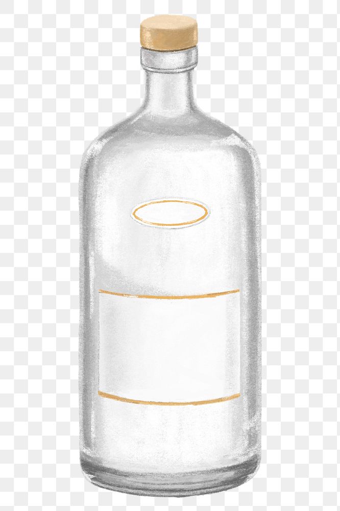 PNG Bottle of vodka, alcoholic drinks illustration, transparent background