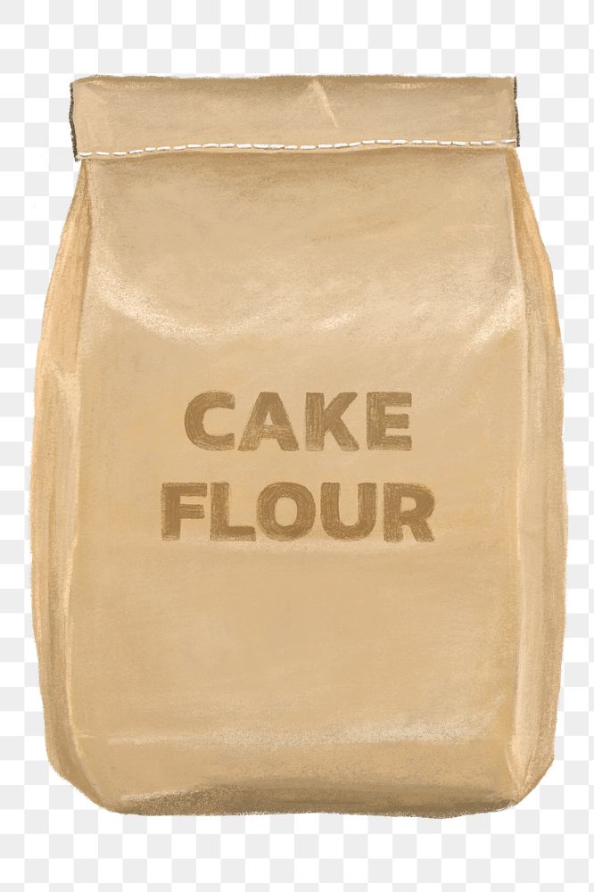 Cake flour png, baking ingredient illustration, transparent background