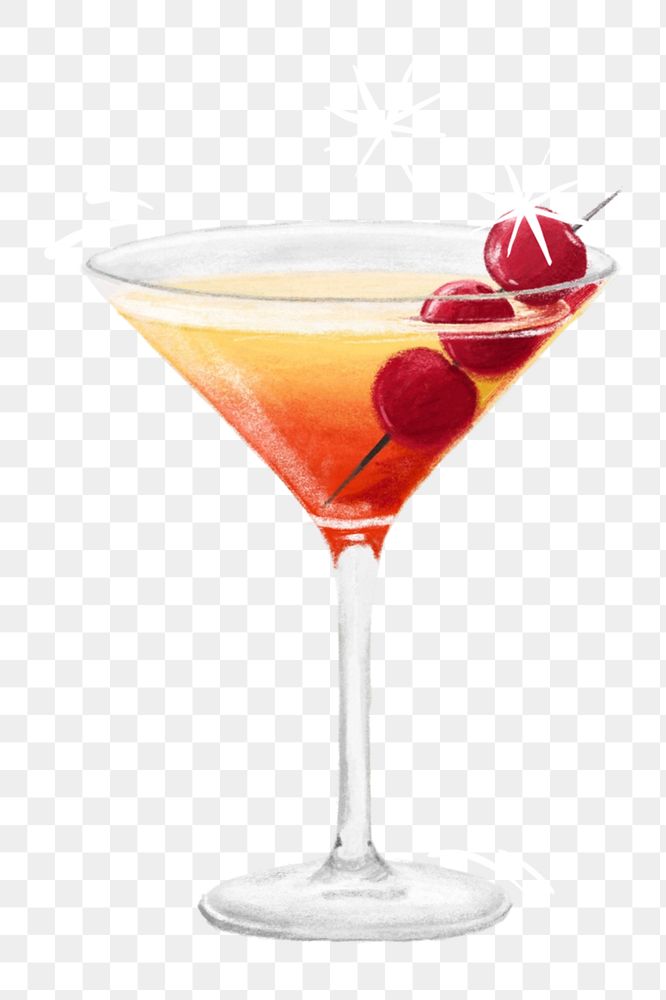 PNG Sunset cocktail, alcoholic drinks illustration, transparent background
