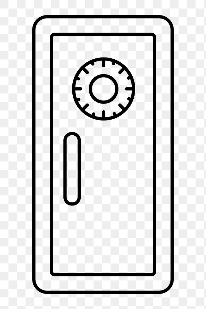 Security safety box png line art, transparent background