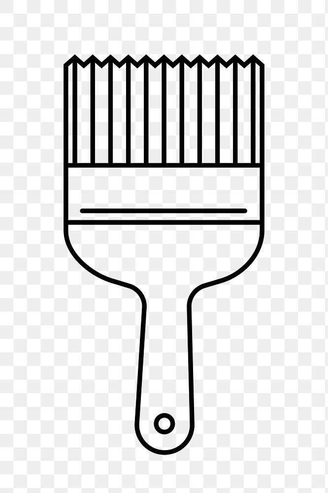 Paint brush png line art, transparent background