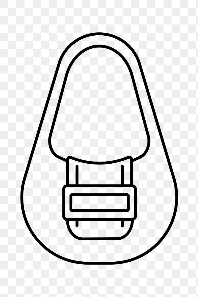 Shoulder bag png line art, transparent background