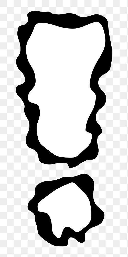 PNG Exclamation mark, distorted symbol, transparent background