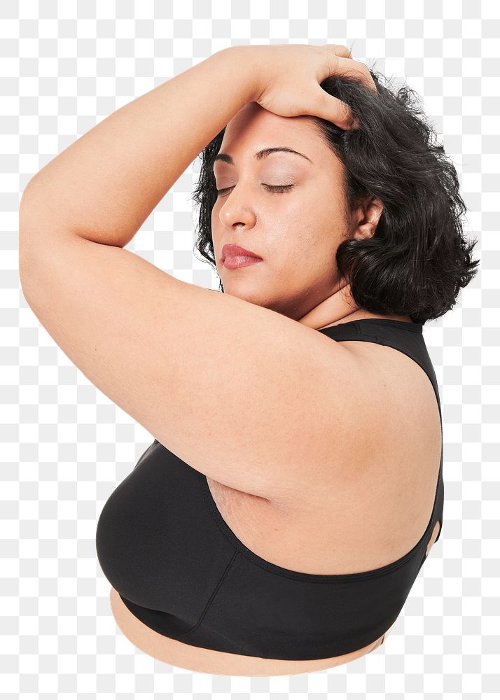 Curvy woman png, sporty image on transparent background