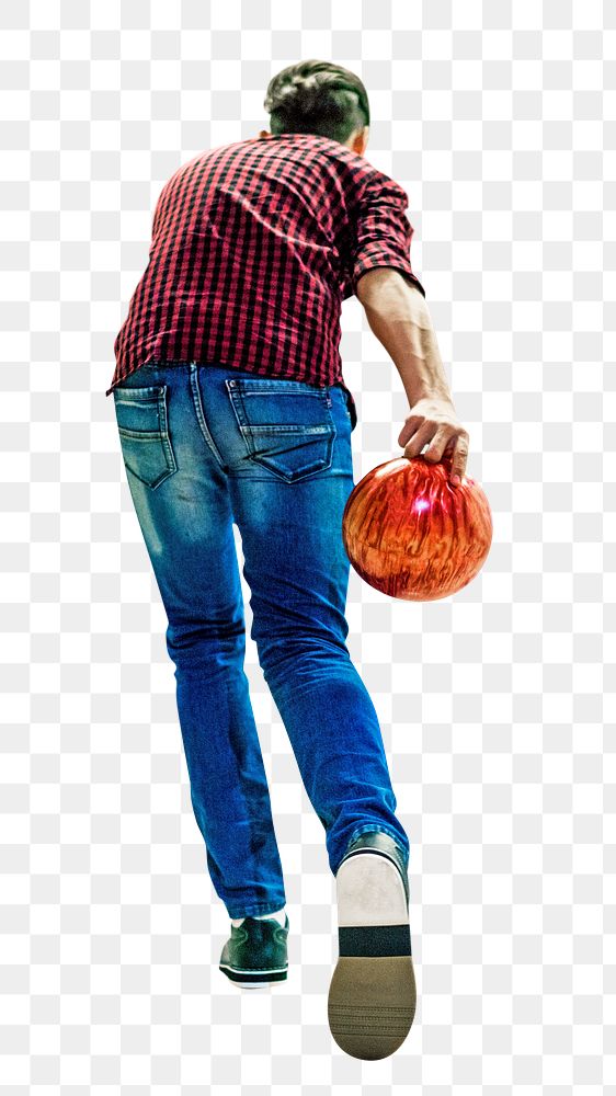 Bowling hobby boy png, transparent background